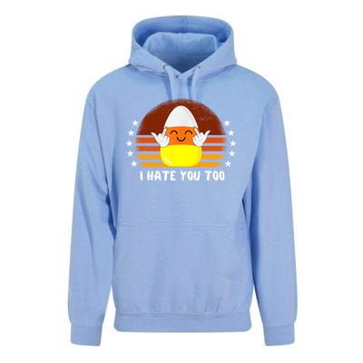 I Hate You Too Funny Halloween Candy Corn Unisex Surf Hoodie