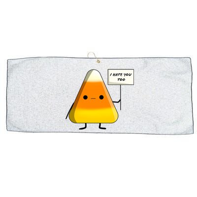 I Hate You Too Funny Halloween Candy Corn Large Microfiber Waffle Golf Towel