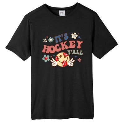 ItS Hockey YAll Game Day Happy Hippie Face Sport Lovers Gift Tall Fusion ChromaSoft Performance T-Shirt