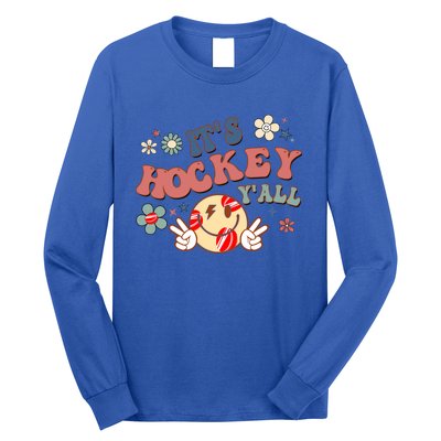 ItS Hockey YAll Game Day Happy Hippie Face Sport Lovers Gift Long Sleeve Shirt