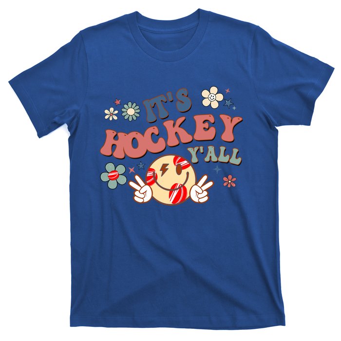 ItS Hockey YAll Game Day Happy Hippie Face Sport Lovers Gift T-Shirt