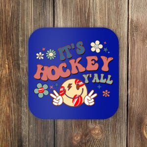 ItS Hockey YAll Game Day Happy Hippie Face Sport Lovers Gift Coaster