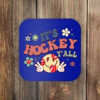 ItS Hockey YAll Game Day Happy Hippie Face Sport Lovers Gift Coaster