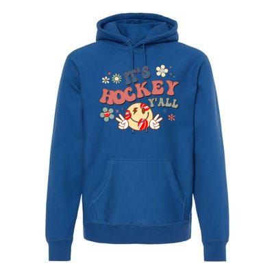 ItS Hockey YAll Game Day Happy Hippie Face Sport Lovers Gift Premium Hoodie