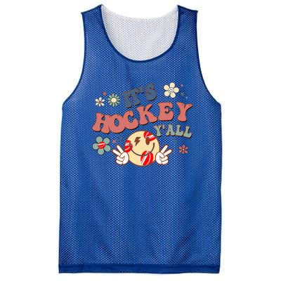 ItS Hockey YAll Game Day Happy Hippie Face Sport Lovers Gift Mesh Reversible Basketball Jersey Tank