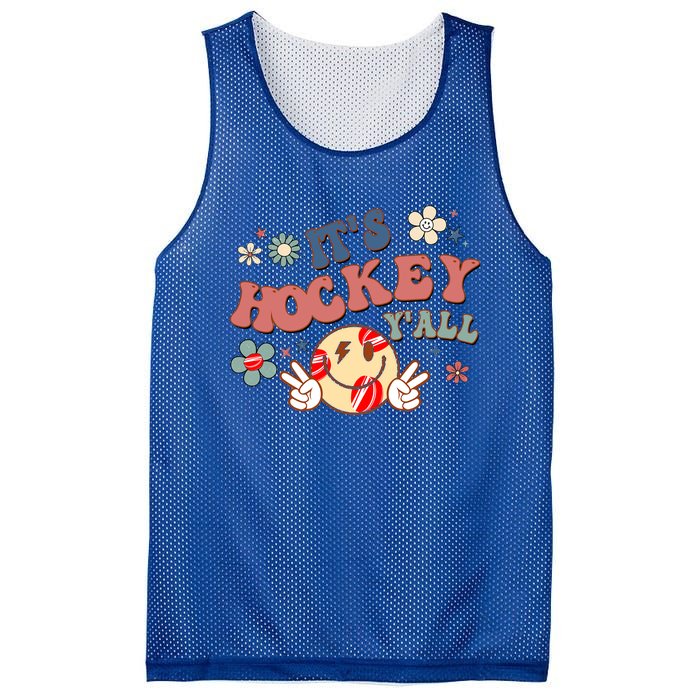 ItS Hockey YAll Game Day Happy Hippie Face Sport Lovers Gift Mesh Reversible Basketball Jersey Tank