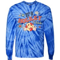 ItS Hockey YAll Game Day Happy Hippie Face Sport Lovers Gift Tie-Dye Long Sleeve Shirt