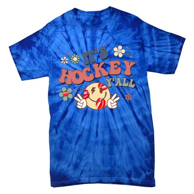 ItS Hockey YAll Game Day Happy Hippie Face Sport Lovers Gift Tie-Dye T-Shirt