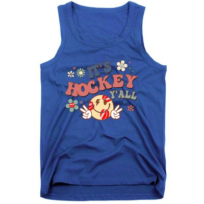 ItS Hockey YAll Game Day Happy Hippie Face Sport Lovers Gift Tank Top