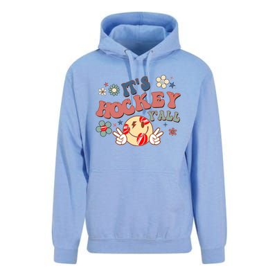 ItS Hockey YAll Game Day Happy Hippie Face Sport Lovers Gift Unisex Surf Hoodie