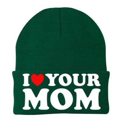 I Heart Your Mom Gift Funny I Love My Mom I Love Hot Moms Joke Gift Knit Cap Winter Beanie