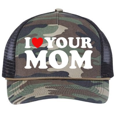 I Heart Your Mom Gift Funny I Love My Mom I Love Hot Moms Joke Gift Retro Rope Trucker Hat Cap