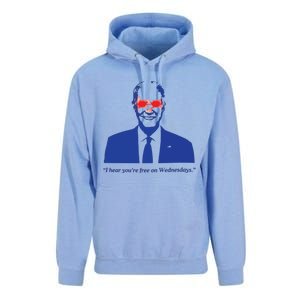 I Hear YouRe Free On Wednesdays Funny Anti Trump Unisex Surf Hoodie