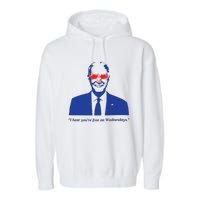 I Hear YouRe Free On Wednesdays Funny Anti Trump Garment-Dyed Fleece Hoodie