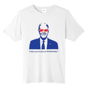 I Hear YouRe Free On Wednesdays Funny Anti Trump Tall Fusion ChromaSoft Performance T-Shirt