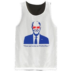 I Hear YouRe Free On Wednesdays Funny Anti Trump Mesh Reversible Basketball Jersey Tank