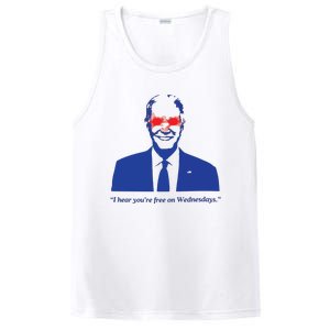 I Hear YouRe Free On Wednesdays Funny Anti Trump PosiCharge Competitor Tank