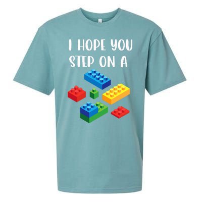 I Hope You Step On A Blocks Bricks Play Toys Building Toy Sueded Cloud Jersey T-Shirt