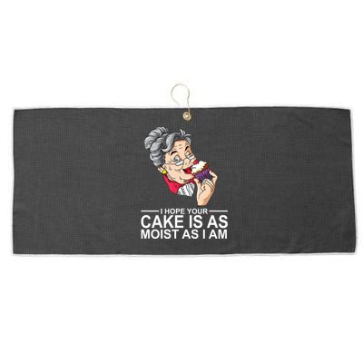 I Hope Your Cake Is As Moist As I Am Funny Large Microfiber Waffle Golf Towel