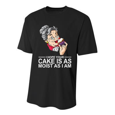 I Hope Your Cake Is As Moist As I Am Funny Youth Performance Sprint T-Shirt