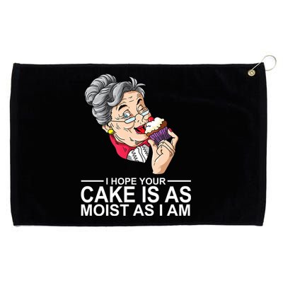 I Hope Your Cake Is As Moist As I Am Funny Grommeted Golf Towel