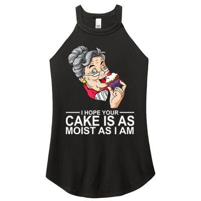 I Hope Your Cake Is As Moist As I Am Funny Women's Perfect Tri Rocker Tank