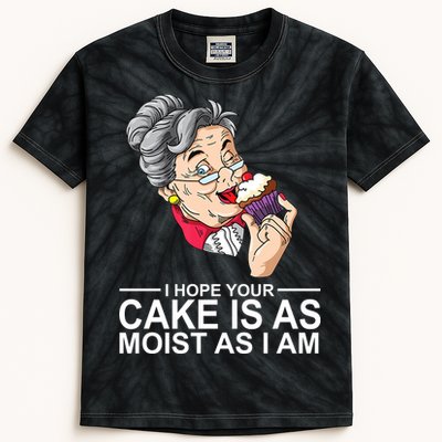 I Hope Your Cake Is As Moist As I Am Funny Kids Tie-Dye T-Shirt