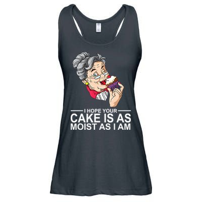 I Hope Your Cake Is As Moist As I Am Funny Ladies Essential Flowy Tank