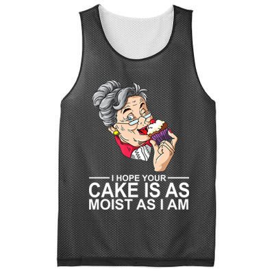 I Hope Your Cake Is As Moist As I Am Funny Mesh Reversible Basketball Jersey Tank