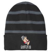 I Hope Your Cake Is As Moist As I Am Funny Striped Beanie with Solid Band