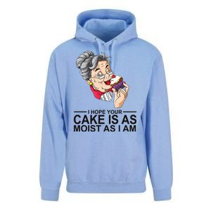 I Hope Your Cake Is As Moist As I Am Funny Unisex Surf Hoodie