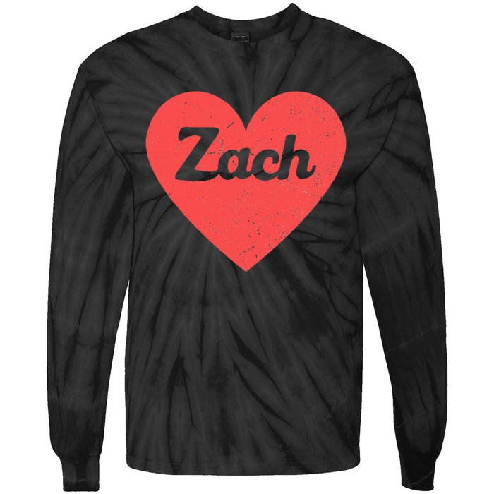 I Heart Zach First Names And Hearts I Love Zach Tie-Dye Long Sleeve Shirt