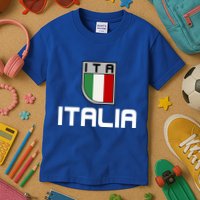 Italy Italia Football Soccer Logo Kids T-Shirt