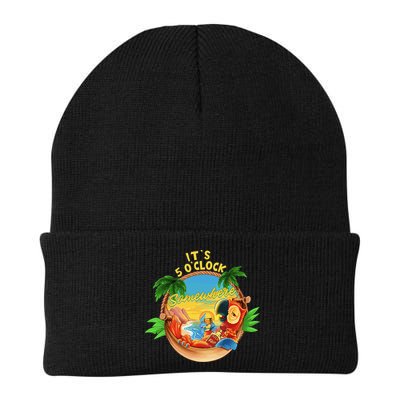 It Is 5 O'clock Somewhere Parrot Drinking Summer Vacation Beanie