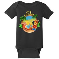 It Is 5 O'clock Somewhere Parrot Drinking Summer Vacation Baby Bodysuit