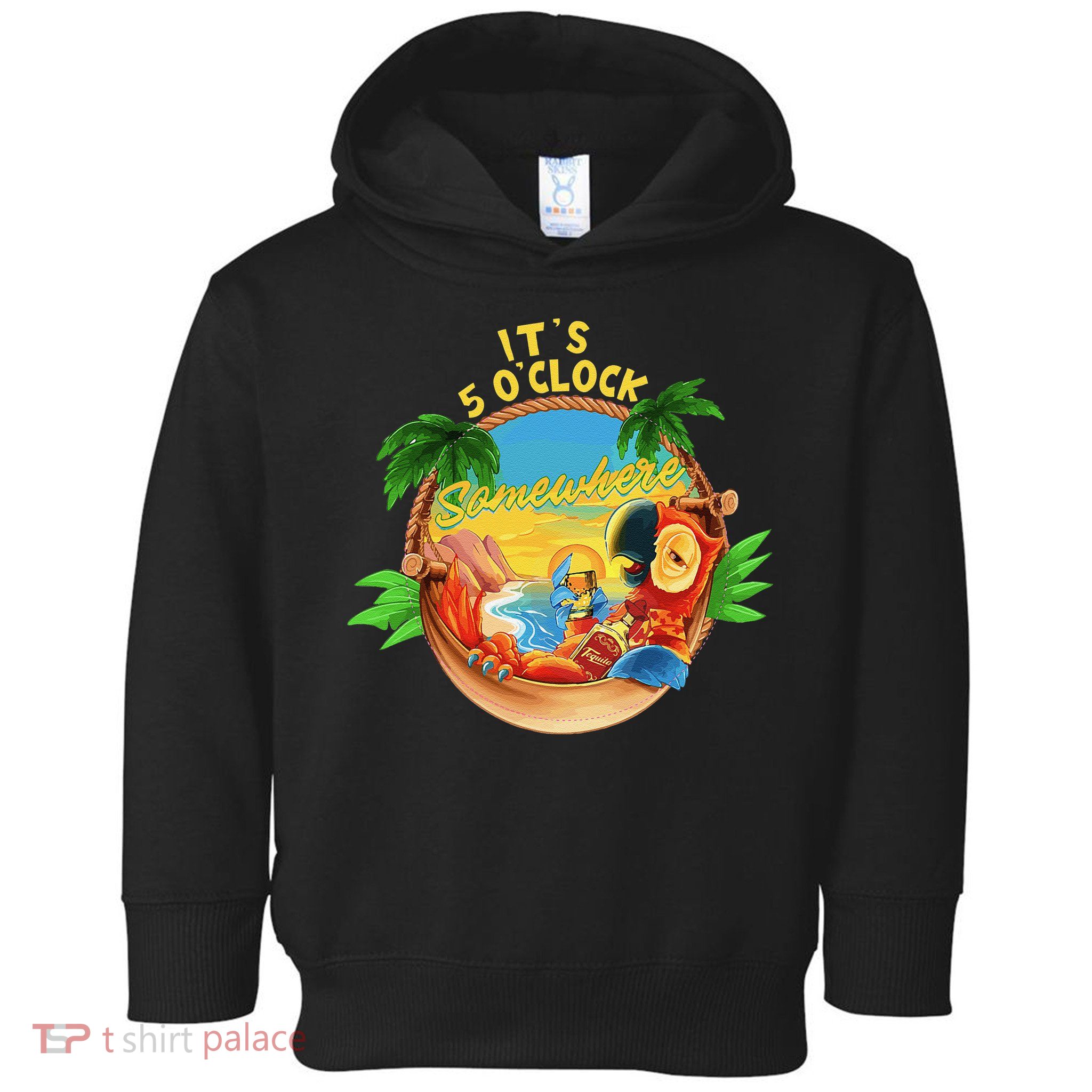 It Is 5 O'clock Somewhere Parrot Drinking Summer Vacation Toddler Hoodie