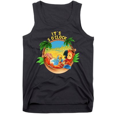 It Is 5 O'clock Somewhere Parrot Drinking Summer Vacation Tank Top