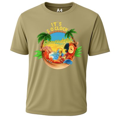 It Is 5 O'clock Somewhere Parrot Drinking Summer Vacation Performance Shirt