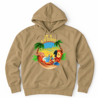 It Is 5 O'clock Somewhere Parrot Drinking Summer Vacation Hoodie