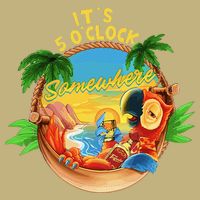 It Is 5 O'clock Somewhere Parrot Drinking Summer Vacation Button