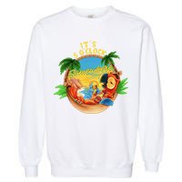 It Is 5 O'clock Somewhere Parrot Drinking Summer Vacation Garment-Dyed Sweatshirt
