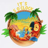 It Is 5 O'clock Somewhere Parrot Drinking Summer Vacation Garment-Dyed Sweatshirt