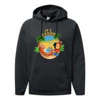 It Is 5 Oclock Somewhere Parrot Drinking Summer Vacation Performance Fleece Hoodie