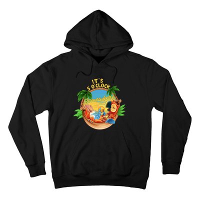 It Is 5 Oclock Somewhere Parrot Drinking Summer Vacation Hoodie