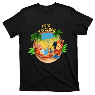 It Is 5 Oclock Somewhere Parrot Drinking Summer Vacation T-Shirt