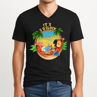 It Is 5 Oclock Somewhere Parrot Drinking Summer Vacation V-Neck T-Shirt
