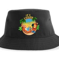 It Is 5 Oclock Somewhere Parrot Drinking Summer Vacation Sustainable Bucket Hat
