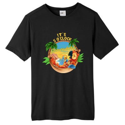 It Is 5 Oclock Somewhere Parrot Drinking Summer Vacation Tall Fusion ChromaSoft Performance T-Shirt