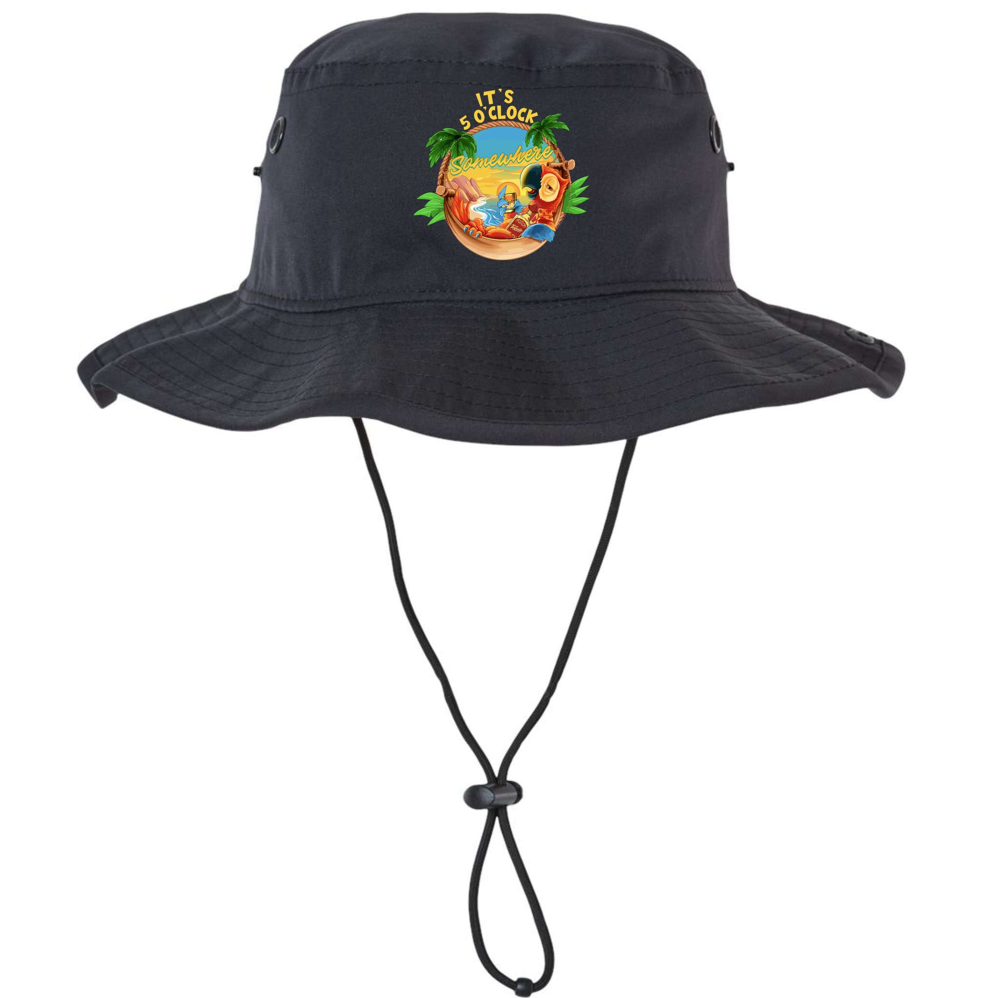 It Is 5 Oclock Somewhere Parrot Drinking Summer Vacation Bucket Hat