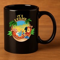 It Is 5 Oclock Somewhere Parrot Drinking Summer Vacation 11oz C Handle Ceramic Mug